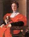a lady with a dog
